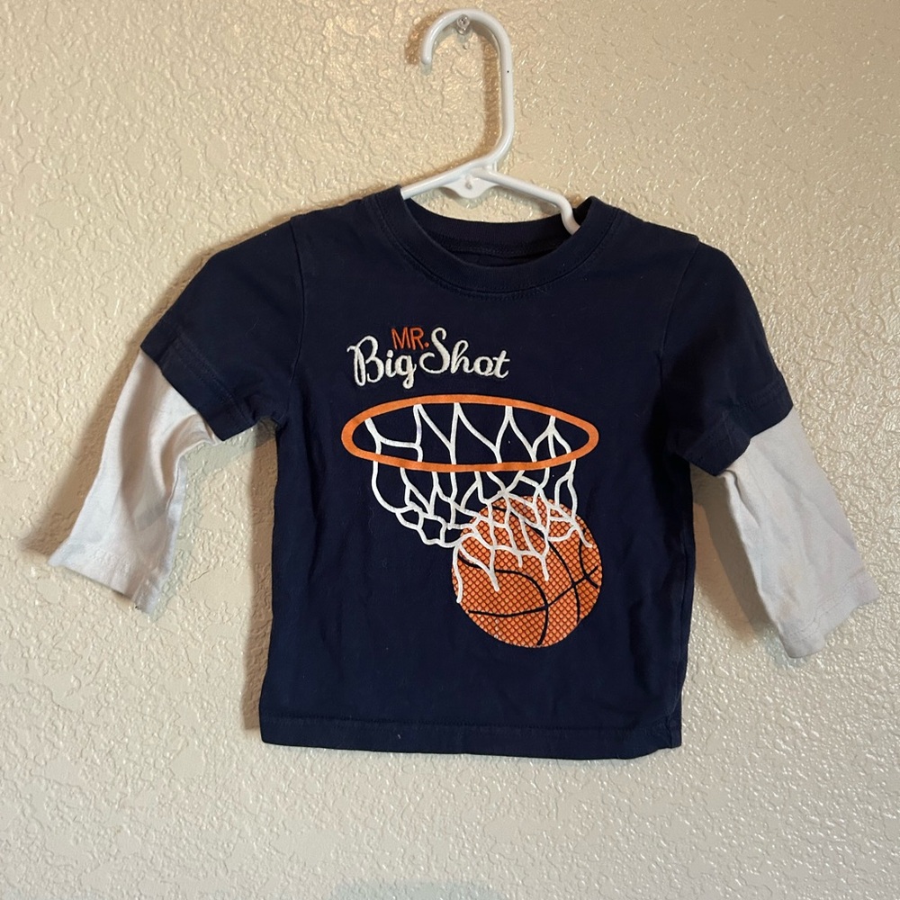 Carter's Blue and Orange Long Sleeve Basketball Tee